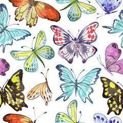 Seamless pattern with butterflies. - 106807435