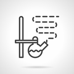 Laboratory distillation simple line vector icon