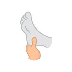  Flat Icon massaging gout feet icon