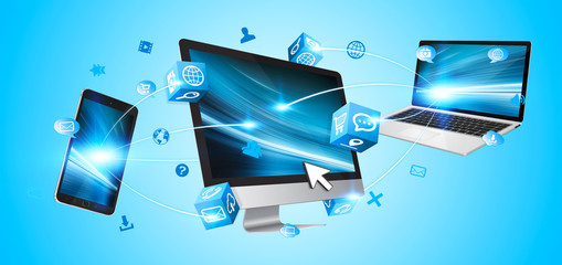 Tech devices connected to each other