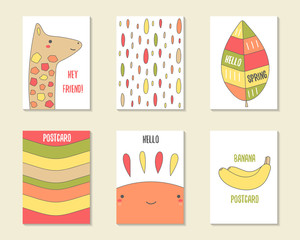 Cute doodle cards, brochures, invitations
