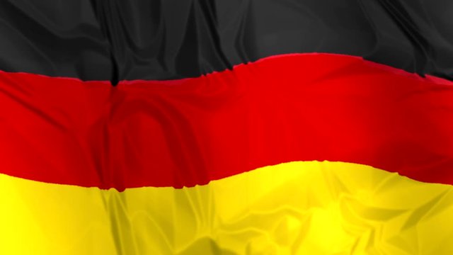 The national waving flag of Germany . black, yellow and red background, 3d effect.