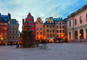 Obraz premium Gamla Stan at night, Stockholm
