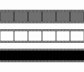 Film strip frame set in flat style isolated on white background. Design element