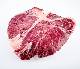 Delicious thick tender raw t-bone steak