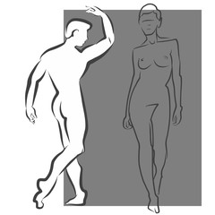 Men and Girl drawing actor poses