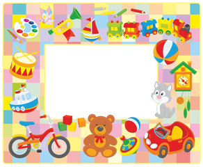 Frame border with toys