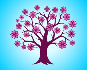 Obraz na płótnie Canvas Colorful Pink Flower Tree