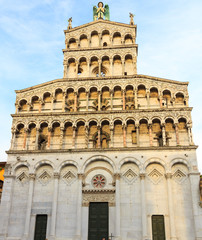 Fototapeta premium View of medieval cathedral San Michele. Lucca,Tuscany, Italy.