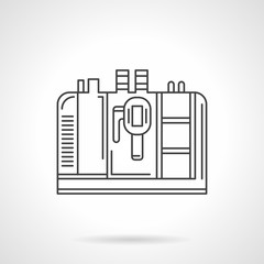 Coffee preparation flat line vector icon