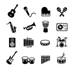 Fototapeta premium Musical Instruments Icons