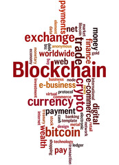Blockchain, word cloud concept 6