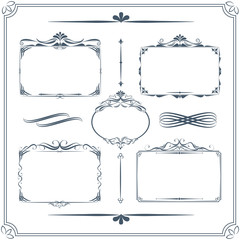Vintage frame set. Calligraphic design elements.