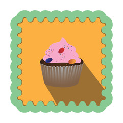 Christmas cupcake vector