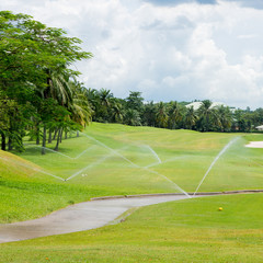 Obraz premium Watering in golf course