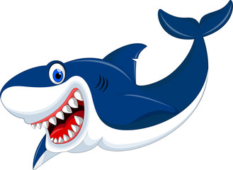 Cute cartoon blue fish