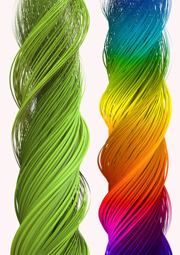 Green and colorful swirl lines