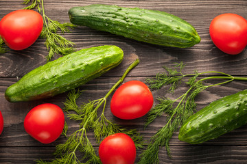 vegetables on wooden rustic background