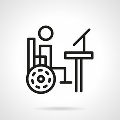 Disability distance education line vector icon