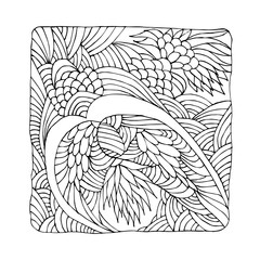 Zentangle with abstract flowers