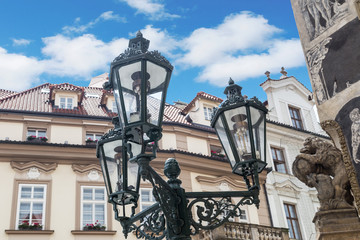 Fototapeta na wymiar view of the old street lamp in Prague