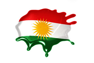 blot with national flag of kurdistan © luzitanija