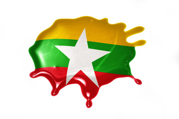 blot with national flag of myanmar