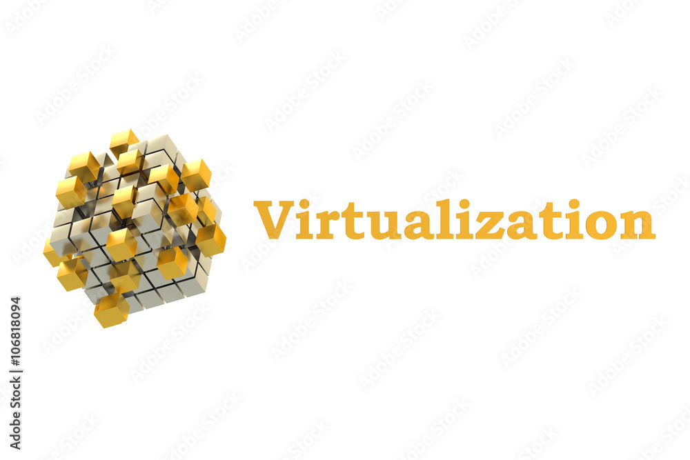 Poster virtualization concept with gearwheels, 3d rendering