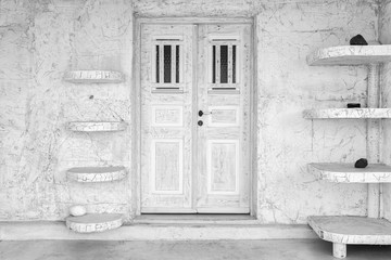 Black and white for a door in Santorini
