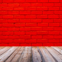 room interior with red  brick wall  background