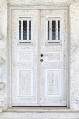 White door in Santorini