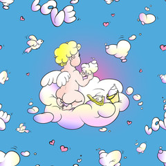 pattern angel in the clouds 