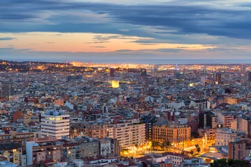 Barcelona-Nachtpanoramablick, Spanien © daliu