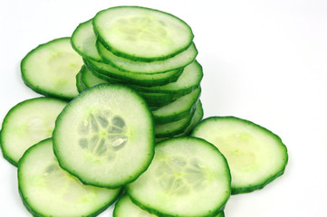 colorful sliced cucumber
