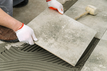 Laying Ceramic Tiles.