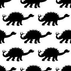 Vector illustration of a seamless repeating pattern of dinosaur