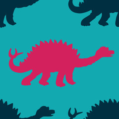 Vector illustration of a seamless repeating pattern of dinosaur