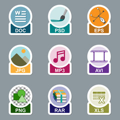 Set of file type icons