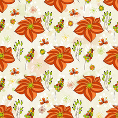 Seamless floral colorful vector pattern