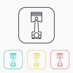 color icon set of engine piston