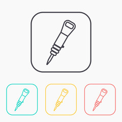 color icon set of jackhammer