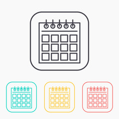 color icon set of calendar