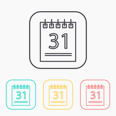 color icon set of calendar