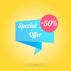 Sale sticker, discount sticker. Vector sale sticker. Isolated sticker. Special Offer -50% sticker.