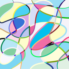 Hand drawn abstract colorful lines background vector icon illust