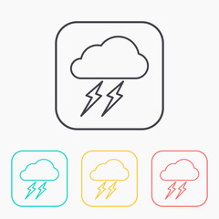color icon set of storm