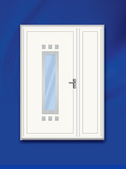 Doors illustration on a blue background