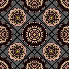 Abstract oriental geometrical seamless pattern.