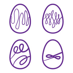 Happy Easter eggs vector card illustration hand drawn with easte