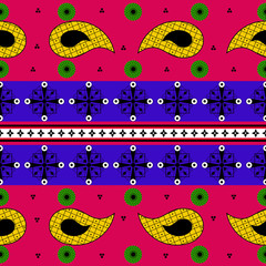 Colorful Indian tribal seamless pattern